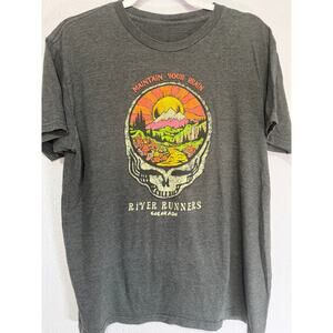 Grateful Dead Steal Your Face Shirt Maintain Your Brain River Runner Gray Medium